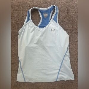 Under Armour Blue Athletic Tank Top | Size M | Built-In Bra Running Workout Top